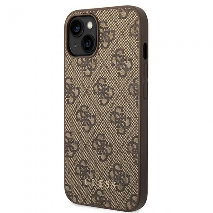 Guess - GUESS iPhone 14 Plus Skal Gold Logo - Brun