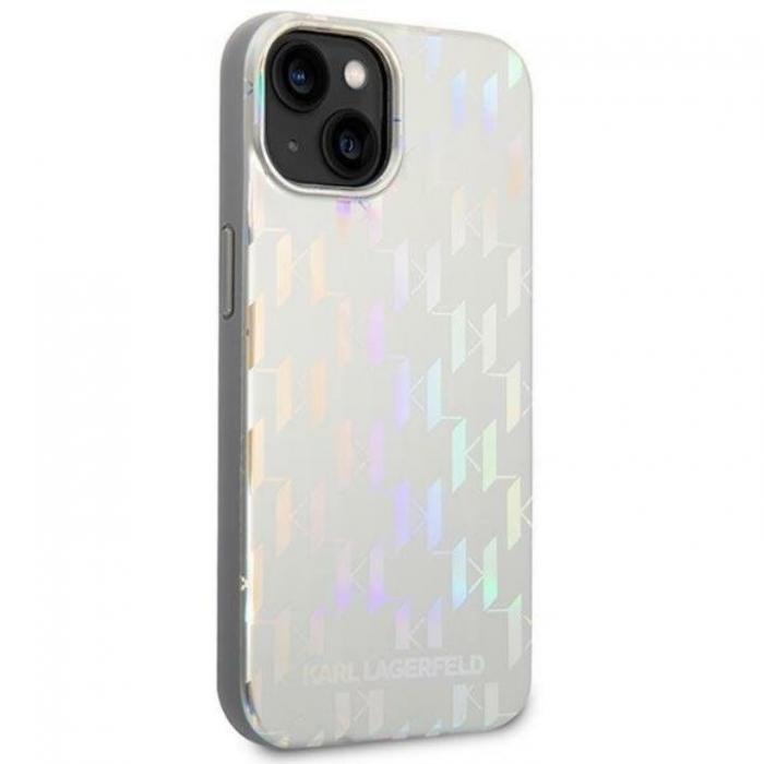 KARL LAGERFELD - Karl Lagerfeld iPhone 14 Plus Skal Monogram Iridescent - Silver