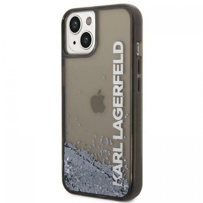 KARL LAGERFELD - Karl Lagerfeld iPhone 14 Skal Liquid Glitter Elong - Svart