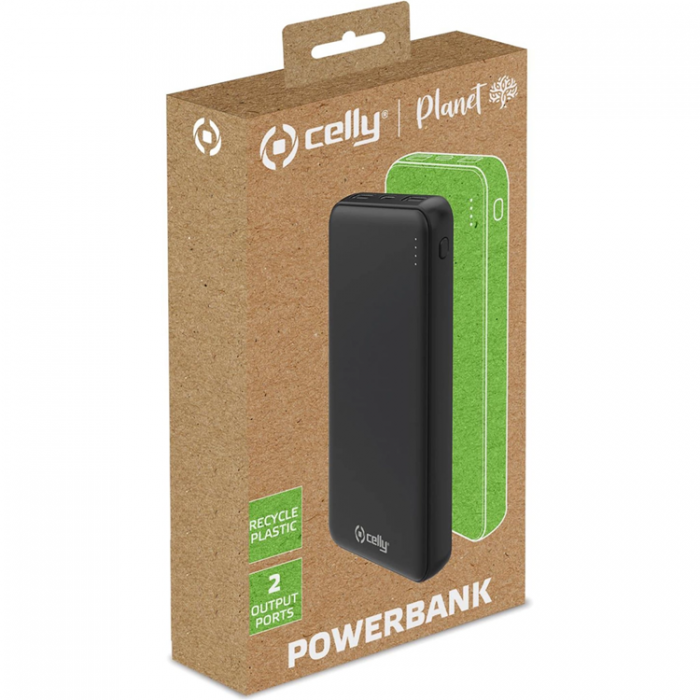 Celly - Celly Planet Powerbank 10.000 mAh - Svart