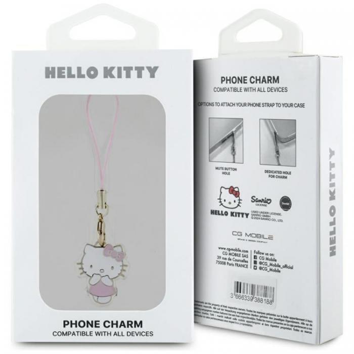 Hello Kitty - Hello Kitty Hngande Mobilrem Charm Kitty Cute - Rosa