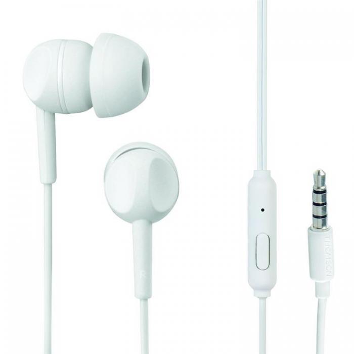 Thomson - Thomson In-Ear Hrlurar Trdbunden med Mikrofon Jack 3.5 mm - Vit