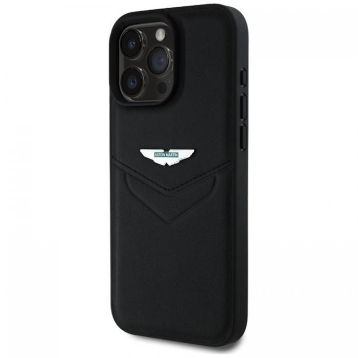 Aston Martin - Aston Martin iPhone 16 Pro Max Mobilskal Lder Victory Design - Svart