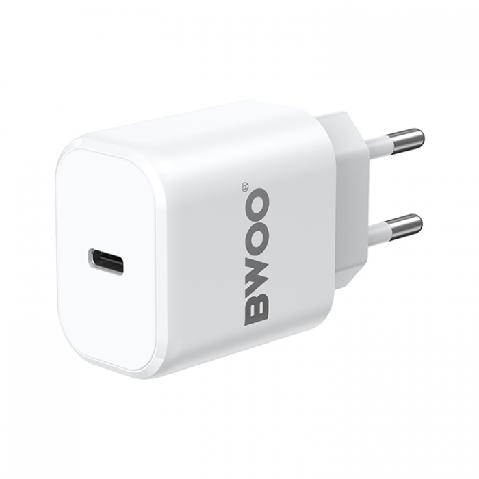 BWOO - BWOO Vggladdare 20W USB-C BO-CDA105 - Vit