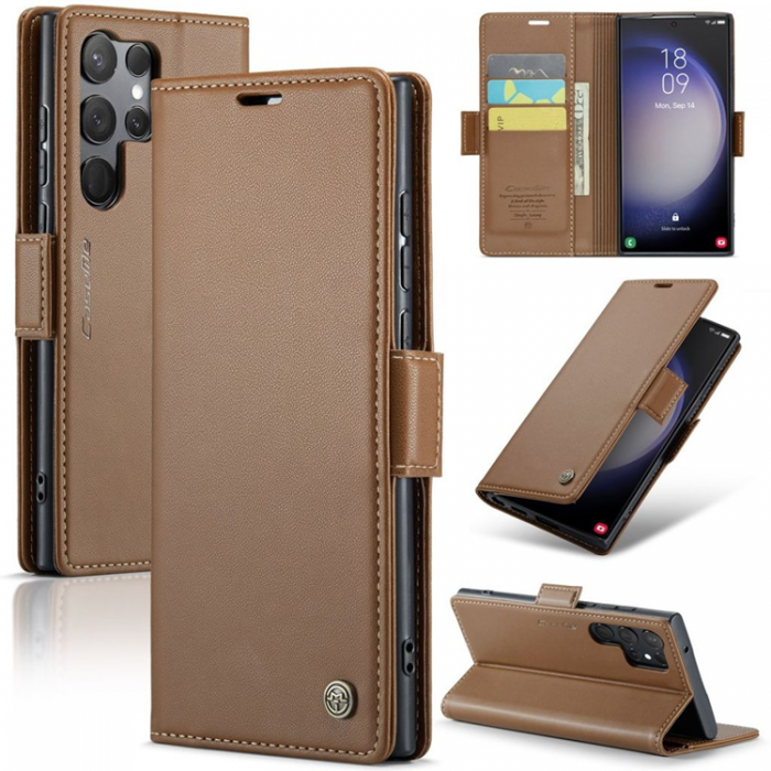 Taltech - Caseme Galaxy S24 Ultra Plnboksfodral - Brun