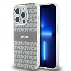 DKNY - DKNY iPhone 15 Pro Max Mobilskal Magsafe IML Mono & Stripe - Beige