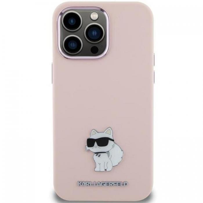 KARL LAGERFELD - KARL LAGERFELD iPhone 15 Mobilskal Silikon Choupette Metal Pin