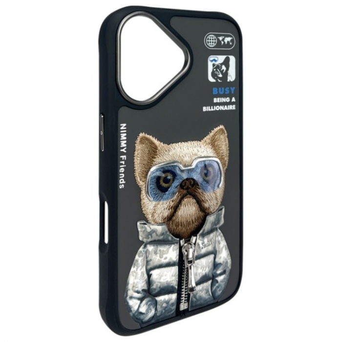 NIMMY - Nimmy iPhone 16 Mobilskal Cool & Cute 2.0 Dog - Svart