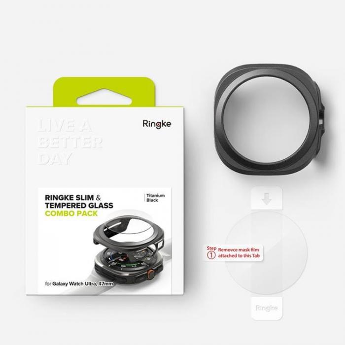 Ringke - Ringke Galaxy Watch Ultra (47mm) Skal + Hrdat Glas Skrmskydd Slim