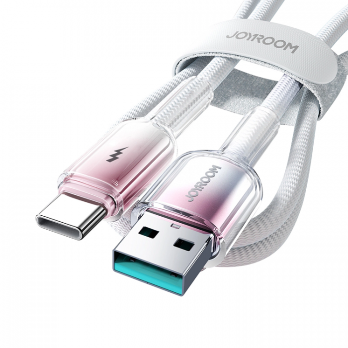 Joyroom - Joyroom S-A42 USB-A - USB-C 3A 1.2m Kabel Crystal-Clear Series - Vit