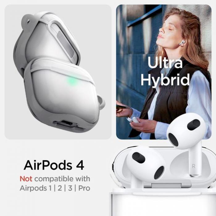 Spigen - Spigen Apple Airpods 4 Skal Ultra Hybrid - Jet Vit