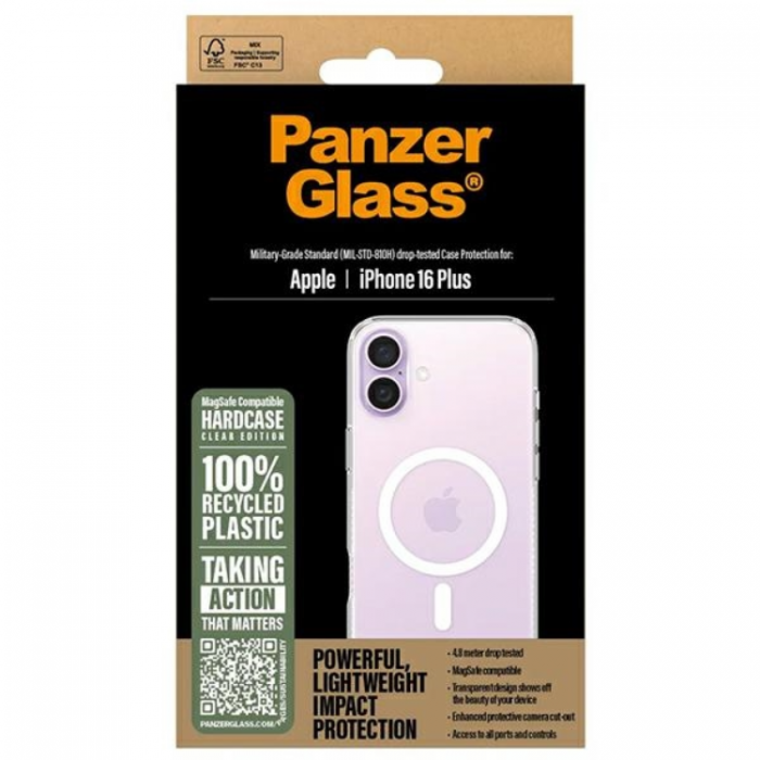 PanzerGlass - PanzerGlass iPhone 16 Plus Mobilskal Magsafe Hard - Vit/Transparent