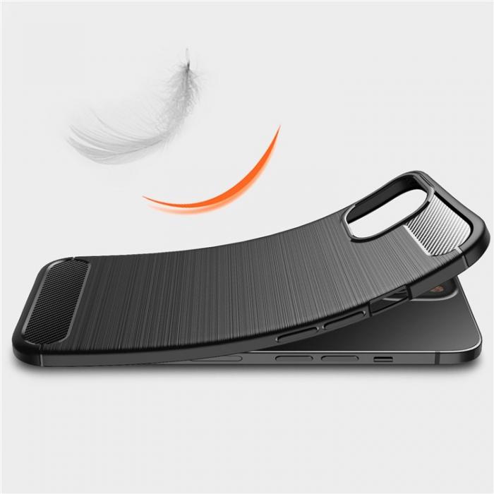 A-One Brand - iPhone 14 Plus Skal Carbon Fiber Texture TPU - Svart