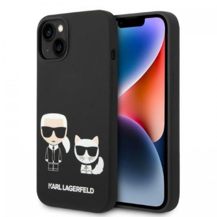 KARL LAGERFELD - Karl Lagerfeld iPhone 14 Skal Magsafe Silicone Karl & Choupette - Svart