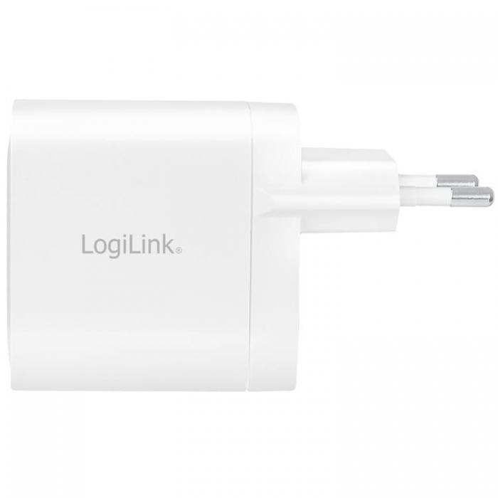 LogiLink - LOGILINK PD USB-Vggladdare 2 x USB-C 40W GaN