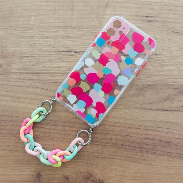 OEM - Color Gel Chain Pendant Skal Galaxy A22 4G - Flerfrgad