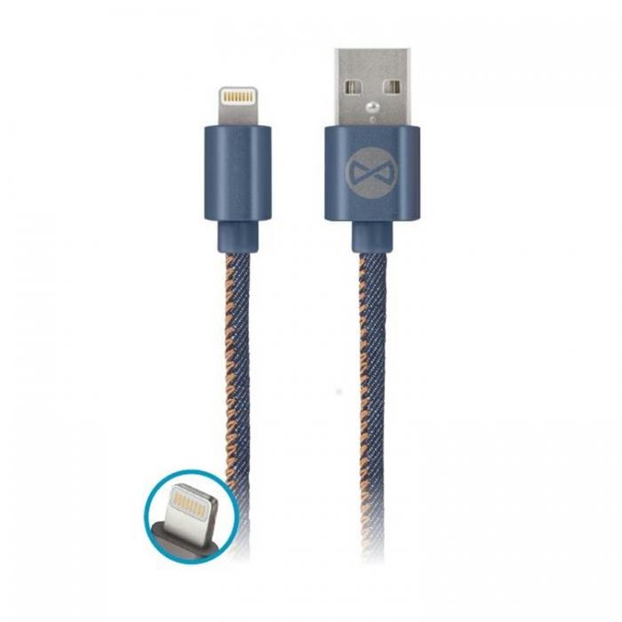 Forever - Forever USB Till Lightning 1m Kabel 2A Jeans - Bl