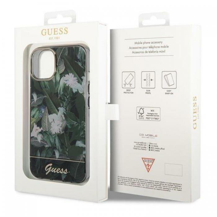 Guess - GUESS iPhone 14 Plus Skal Jungle Collection - Grn