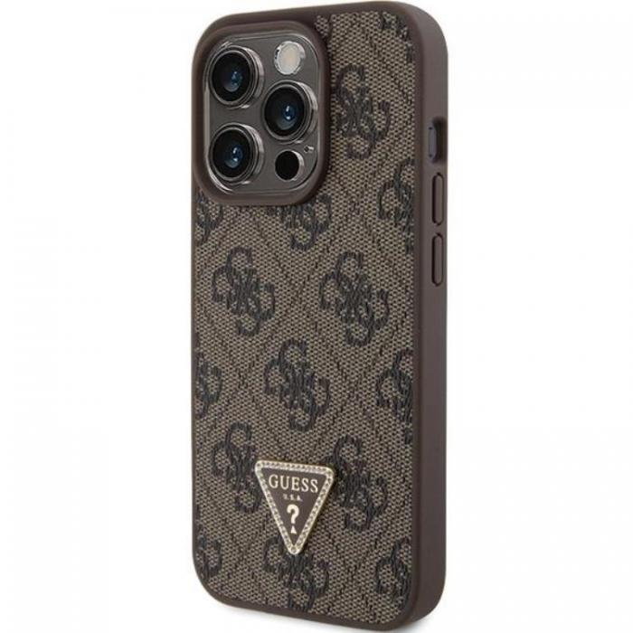 Guess - Guess iPhone 15 Pro Mobilskal Triangle Strass - Brun