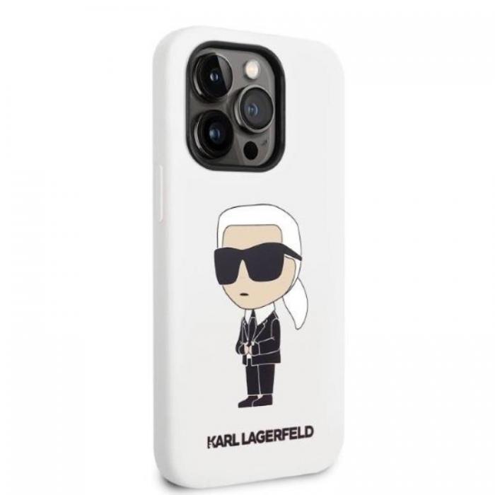 KARL LAGERFELD - Karl Lagerfeld iPhone 14 Pro Max Skal Silicone Ikonik - Vit