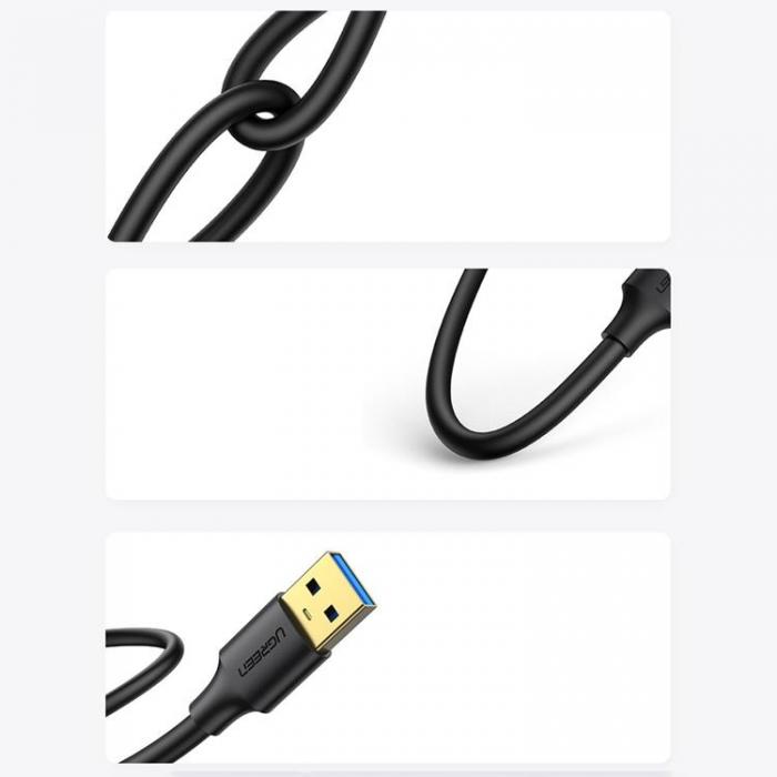 Ugreen - Ugreen USB Kabel 3m - Svart