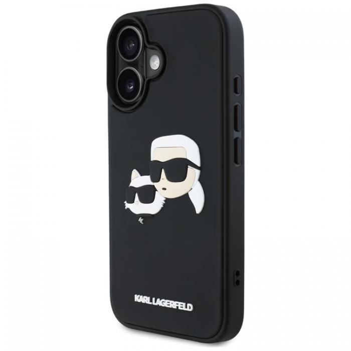 KARL LAGERFELD - Karl Lagerfeld iPhone 16 Mobilskal 3D Rubber Double Heads - Svart