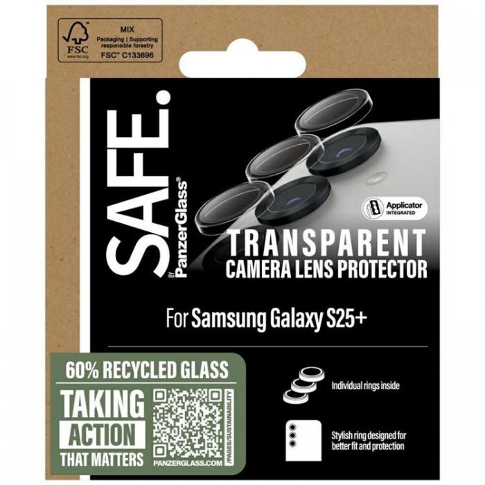 PanzerGlass - SAFE by PanzerGlass Galaxy S25 Plus Kameralinsskydd Hrdat Glas Rings - Clear