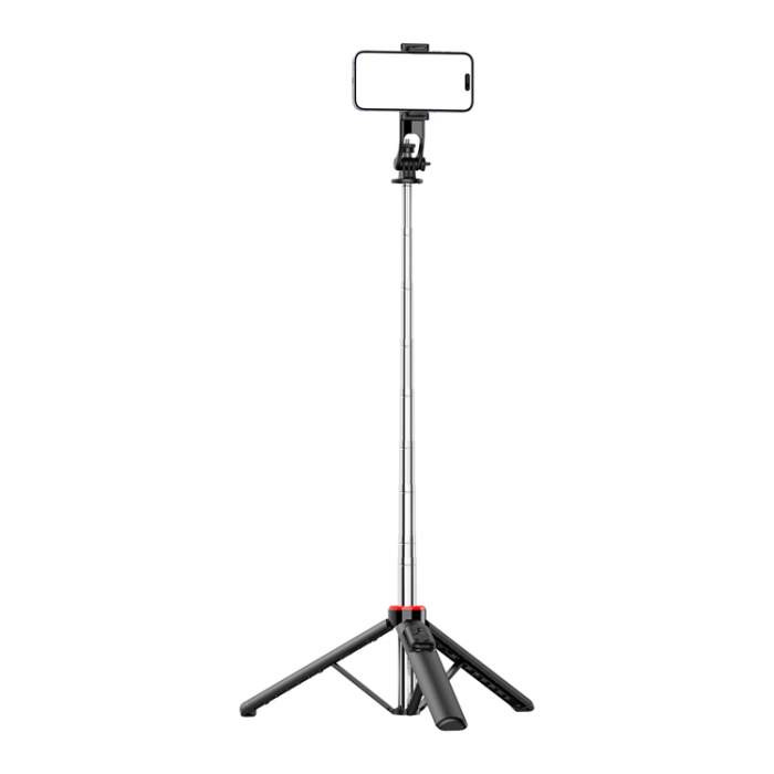 A-One Brand - Selfiestick Teleskopstativ 1.3m Med Mobilhllare - Svart