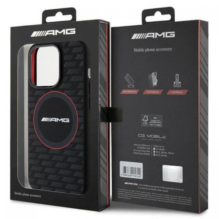 Mercedes - AMG iPhone 15 Pro Max Mobilskal MagSafe Silikon Carbon Pattern