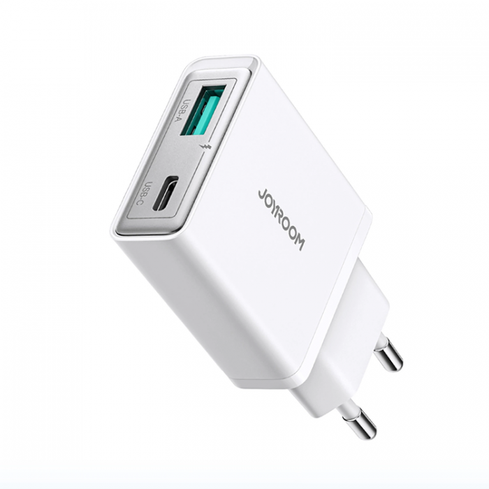 Joyroom - Joyroom Snabbladdare 20W USB-A - USB-C Super Slim - Vit