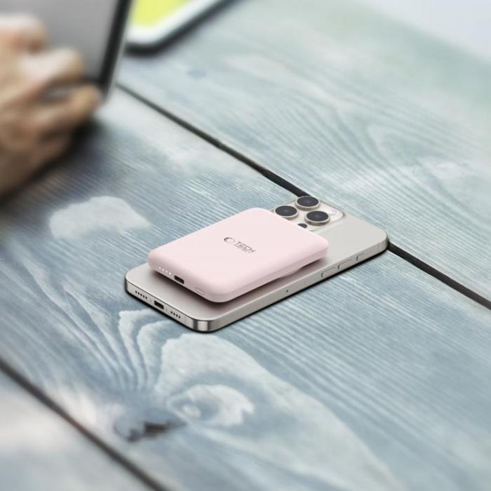 Tech-Protect - Tech-Protect PB10 Lifemag Magsafe Power Bank 5000mah - Rosa