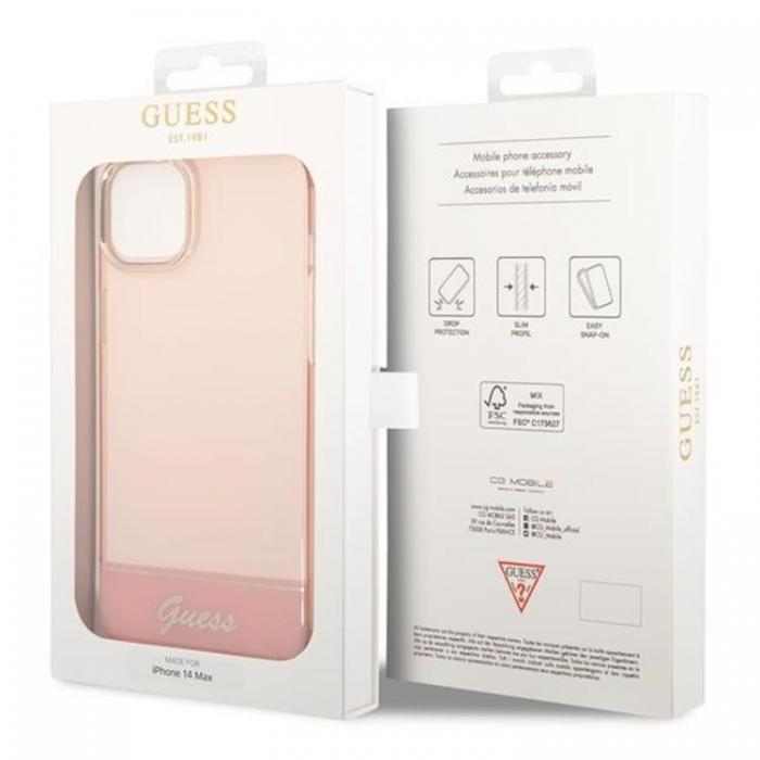 Guess - GUESS iPhone 14 Plus Skal Translucent - Rosa