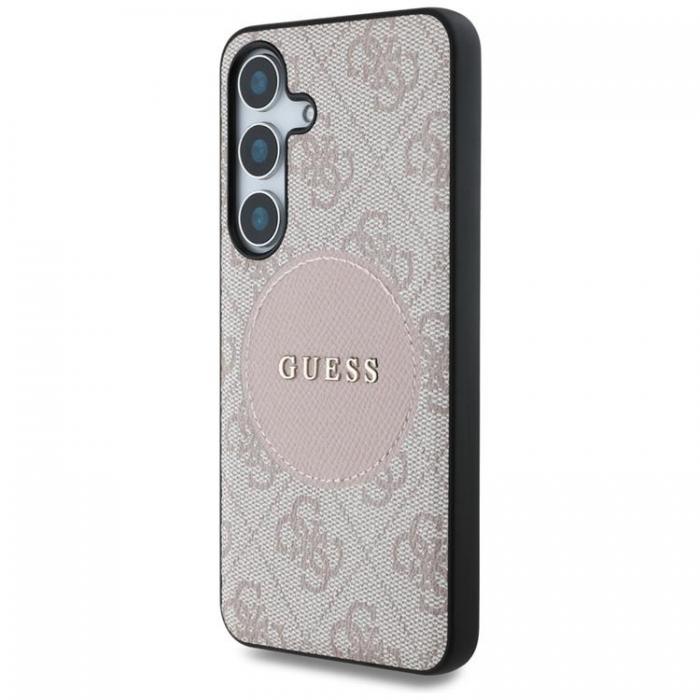 Guess - Guess Galaxy S25 Plus Mobilskal MagSafe Round Patch Classic Logo - Rosa