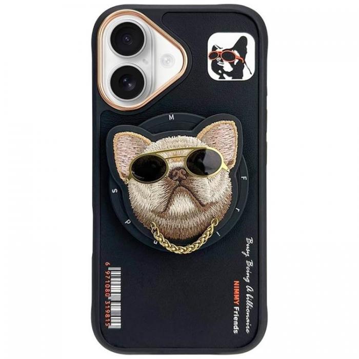 NIMMY - Nimmy iPhone 16 Mobilskal MagSafe Glasses Cool Dog - Svart