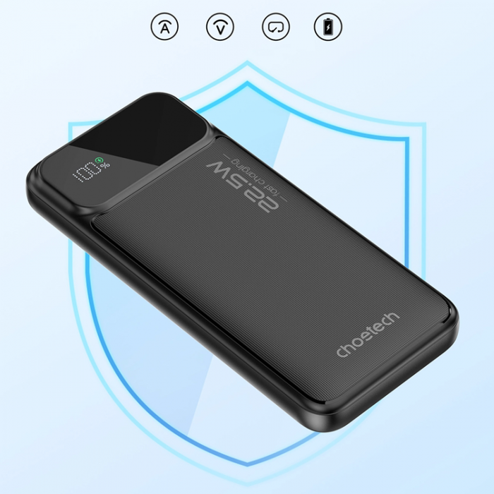 Choetech - Choetech Powerbank 10000mAh 22.5W PD USB-C, USB-A - Svart