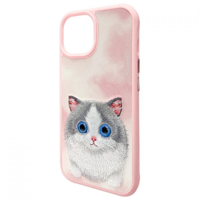 NIMMY - Nimmy iPhone 15 Mobilskal Big Eyed Pet 2.0 Cat - Rosa