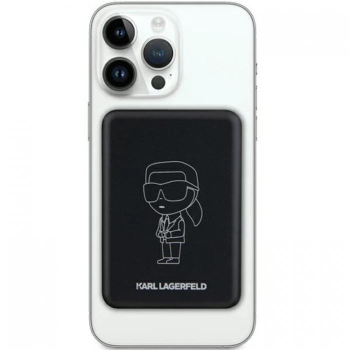 KARL LAGERFELD - Karl Lagerfeld Trdls Magsafe Powerbank 5000mAh NFT Outline Ikonik - Svart