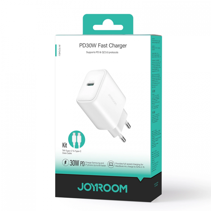 Joyroom - Joyroom JR-TCF24 Snabbladdare 30W PD QC SFC med Typ-C Kabel 1m