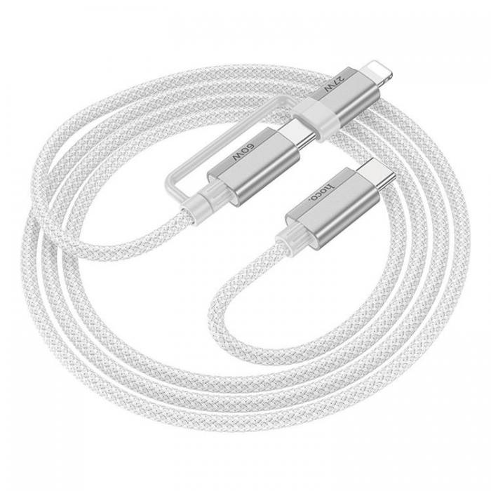 Hoco - Hoco kabel 2in1 Typ C till Typ C/Lightning 1,2m - Gr
