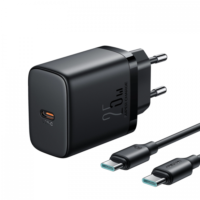 Joyroom - Joyroom Snabb Vggladdare 25W med USB-C Kabel 1m