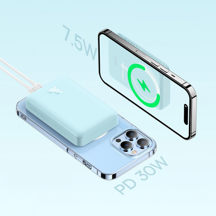 BASEUS - Baseus Mini Magnetisk Trdls Powerbank 10000mAh 30W - Bl