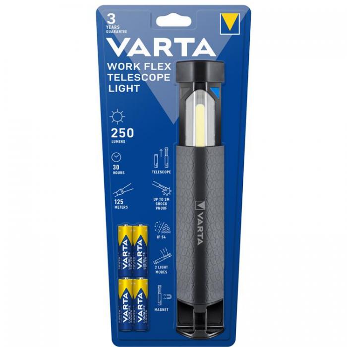 VARTA - Varta Work Flex Telescope Light Arbetsbelysning IP54 250 lm