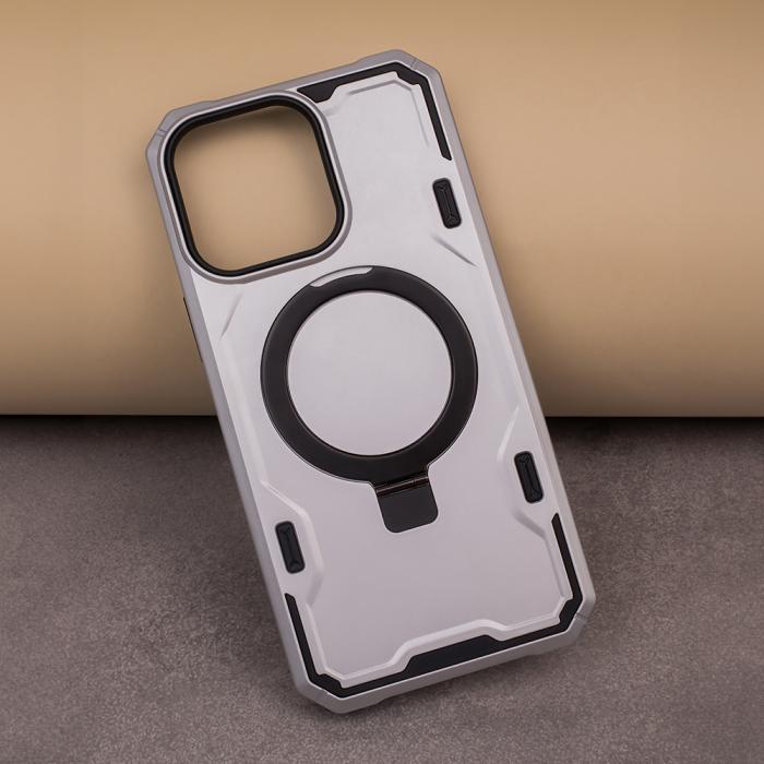 OEM - iPhone 15 Defender Mag Ring Skal - Silver