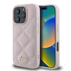 Guess - Guess iPhone 16 Pro Mobilskal Quilted Metal Logo - Rosa