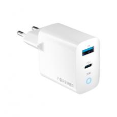 Forever - Forever Väggladdare 1x USB-C 1x USB 20W TC-06-20AC - Vit