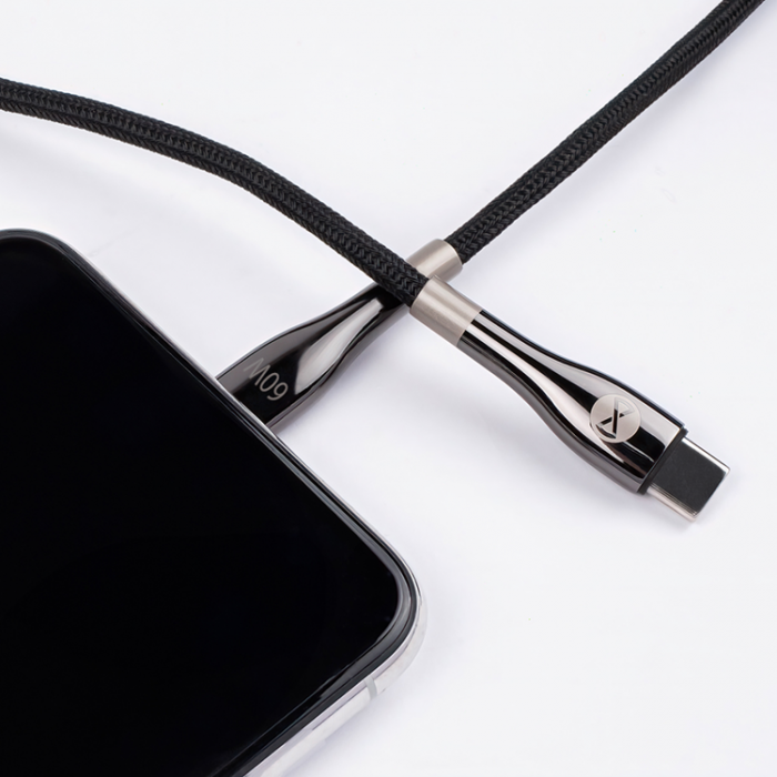 Forever - Forever USB-C Till USB-C Kabel 60W 2m Sleek - Svart