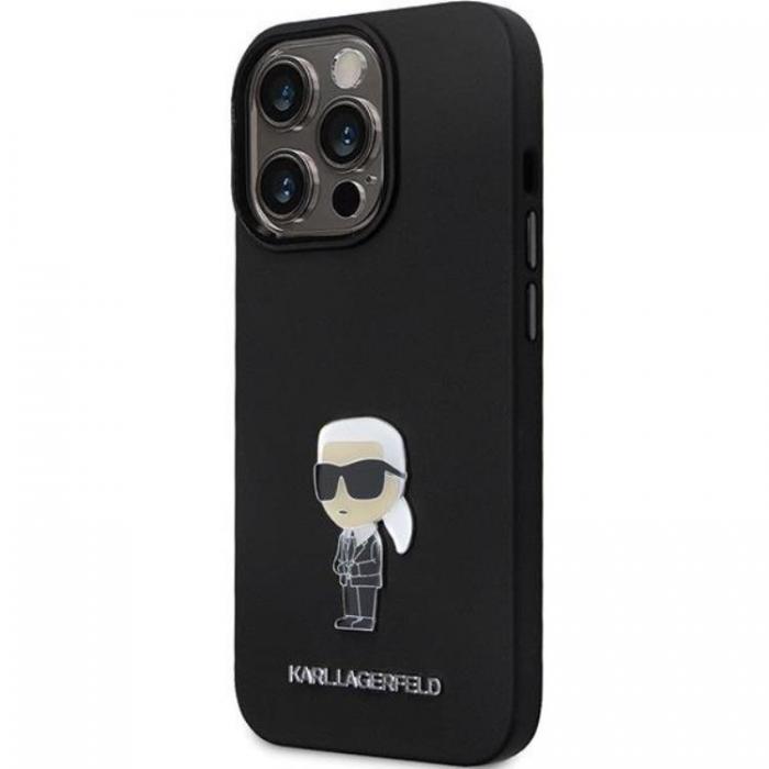 KARL LAGERFELD - KARL LAGERFELD iPhone 14 Pro Mobilskal Silikon Ikonik Metal Pin