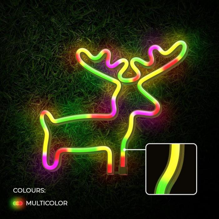 Forever Light - Forever Light LED Neon Light ELK Bat + USB FLNE12 - Flerfrgad