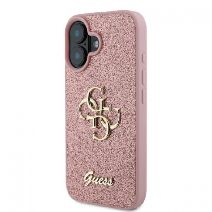 Guess - Guess iPhone 16 Plus Mobilskal Fixed Glitter Big 4G - Rosa