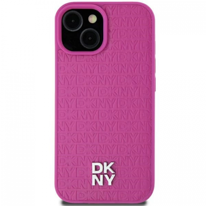 DKNY - DKNY iPhone 15/14/13 Mobilskal Magsafe Lder Pattern Metal Logo